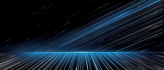 Wall Mural - Abstract Dark Background line striped glowing on black wallpaper.