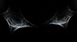 © PrabuanaAndika - Intricate Spiderweb Detail: Pair of Symmetrical Cobwebs Isolated on Black Background, Halloween Decoration, Nature Texture