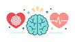 © Well - Brain and heart health concept illustration for mental health awareness and physical wellness campaign design
