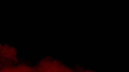 Wall Mural - red crimson mist and blood swirls and flows slowly on a black background. ideal overlay for bloody h