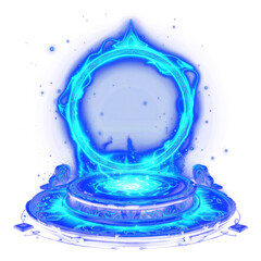 Wall Mural - png hologram portal blue futuristic fantasy.