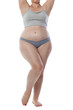 © New Africa - Liposuction. Woman in underwear on white background, closeup