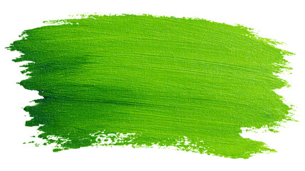Wall Mural - bright green brush stroke on a transparent background for design