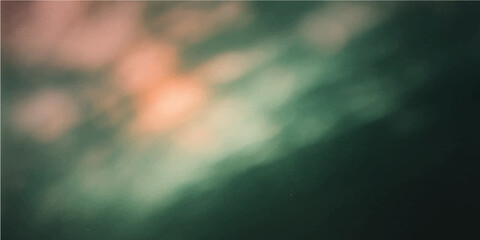 Wall Mural - abstract bokeh of green light and blue sky cloudscape with dark texture
