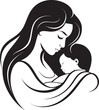 © rohit - Protective Mother Holding Infant Black Icon Elegant Mother Holding Baby Silhouette Logo