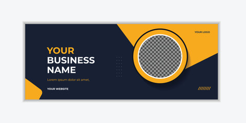 Wall Mural - web banner business modern template. Creative banner with black and yellow color