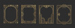 © klyaksun - Art deco gatsby frame set - golden geometric borders with elegant line patterns, vintage ornamental rectangles of 1920s style decorative elements for luxury invitations, certificates or retro design