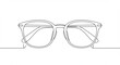 © abida ahmad - A continuous line drawing of eyeglasses with round frames and clear lenses on a white background view vreated with genrated ai