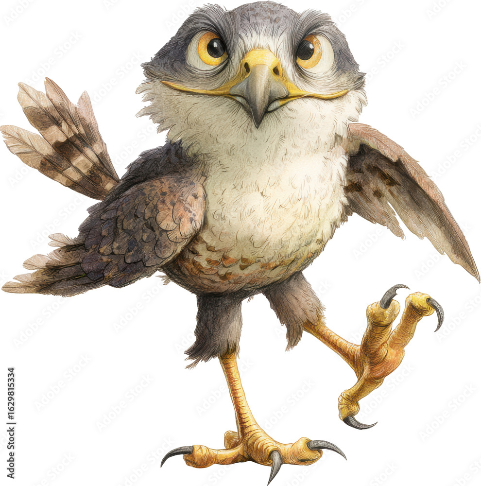 Stock-Illustration „Long-legged Buzzard Dancing Style Funny Cartoon ...