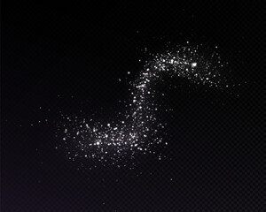 Canvas Print - golden sparkling trail with particles and bright glow on a dark background. spectacular light trail 