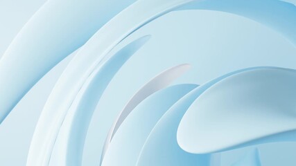 Poster - 3d rendering of abstract background animation with abstract moving shape in light blue color