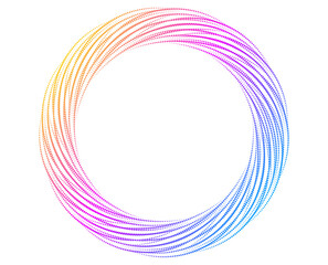 Aufkleber - Design elements. Wave of many purple lines circle ring. Abstract vertical wavy stripes on white background isolated. jpg Colourful waves with lines created using Blend Tool