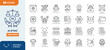 © Cetacons - Ai ethics line editable icons set. Containing fairness, transparency, guidelines, artificial intelligence, ethical dilemma, explainable AI, and more. editable stroke. vector illustration