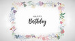 © Wlady Widia - Floral Happy Birthday Frame Elegant Design for Cards and Invitations