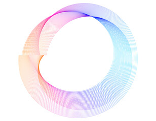 Aufkleber - Design elements. Wave of many purple lines circle ring. Abstract vertical wavy stripes on white background isolated. jpg Colourful waves with lines created using Blend Tool