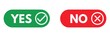 © NadeAnamta - Yes green button, no red button, set of yes with tick and cross with no for app, set of yes and no buttons., decision icon, website yes and no icons, yes and no decision buttons