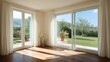 © Chenda - A countryside home with sliding doors being painted in a crisp white finish