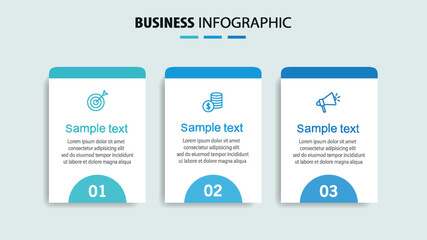 Wall Mural - business infographic template with 3 options or steps