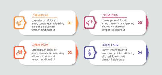 Wall Mural - business infographic template with 4 options or steps. can be used for workflow layout, diagram, ann