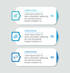 Wall Mural - business infographic template with 3 options or steps