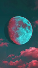 Wall Mural - anaglyph night moon astronomy outdoors nature.