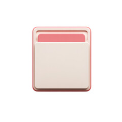 Wall Mural - Simple pink square isolated on transparent background
