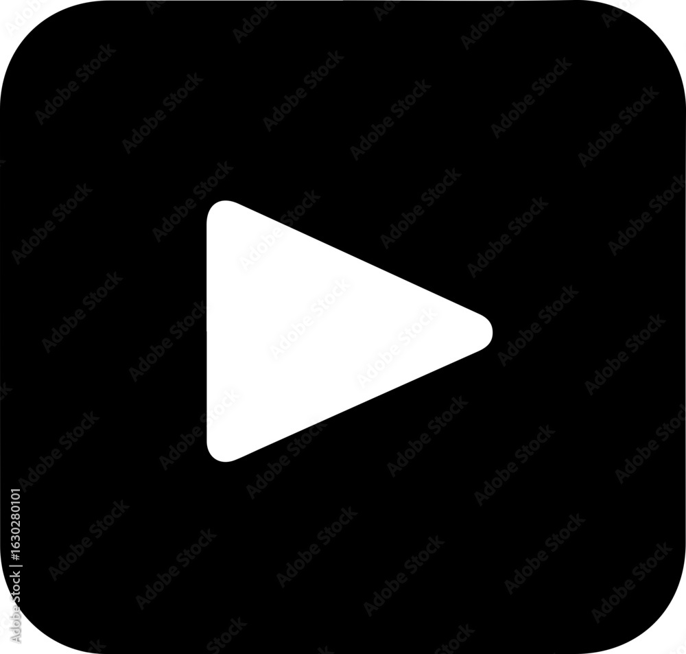 Vector black play button icon on transparent background Stock Vector ...