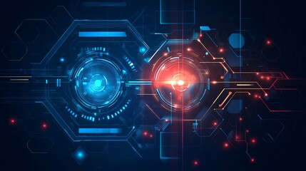 Abstract technology background with digital data and network connections