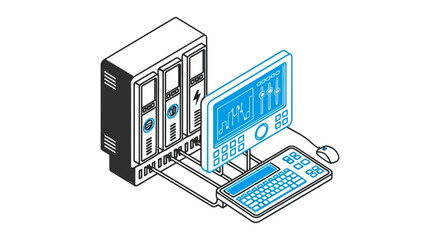 Server, Computer, Keyboard, Monitor, Network Connection