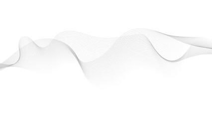 Poster - Abstract black lines wave curve motion on white background. Perfect for Use in Digital Science Themes, Network Technology Designs,