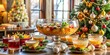 © Jaheda - Festive christmas punch bowl with fruit and decorations on a table, creating a warm and inviting atmosphere for holiday celebrations and gatherings