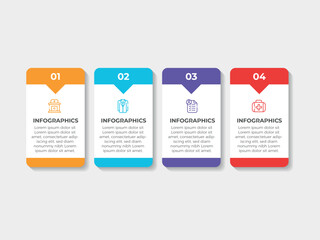 Wall Mural - creative concept for infographic with 4 steps, options, parts or processes. business data visualizat