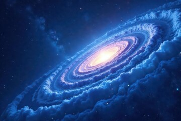 Wall Mural - Cosmic blue swirls dance in a vast, starry expanse, celestial, galaxy