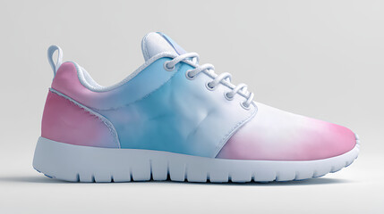 Poster - White Pink Blue Gradient Sneakers Side View