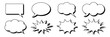 © Bundle Master - Collection of diverse speech bubbles and comic-style explosion shapes on a white background