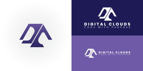 Wall Mural - a modern monogram logo for a software development company, incorporating the letters dc into a cohes
