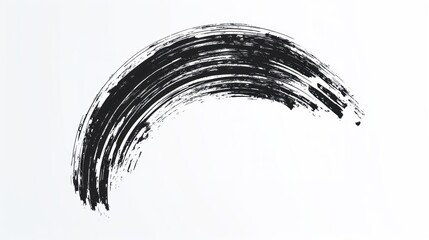 Wall Mural - a semicircle scribble abstract black art.
