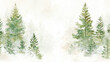 © ธีรเชษฐ์ ชิณวงศ์ - Minimalist watercolor fir trees create serene atmosphere, showcasing nature beauty in soft greens and gentle hues