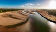 © Acacia - aerial view of a drying riverbed as climate change leads to depletion of surface and groundwater along with climatic and weather anomalies