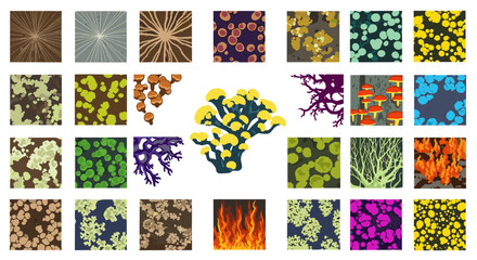 Aufkleber - Diverse collection of whimsical textures and abstract patterns for digital design