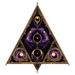 Wall Mural - Triangle celestial mystical patterns.