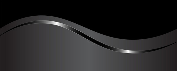 Wall Mural - Vector silver white line background curve element with dark space for text and message design, overlapping layers, vector