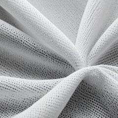 Abstract White Mesh Fabric Texture Background with Interwoven Threads and Patterns