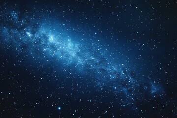Wall Mural - starry sky background, blue night sky full of stars, glowing stars in the dark space, starry backgro