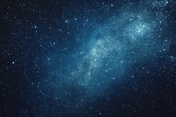 Wall Mural - starry sky background, blue night sky full of stars, glowing stars in the dark space, starry backgro