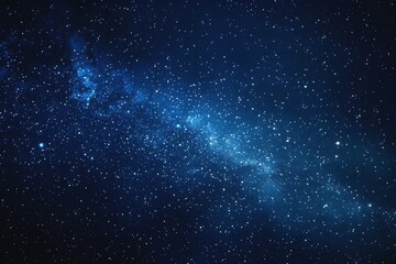 Wall Mural - starry sky background, blue night sky full of stars, glowing stars in the dark space, starry backgro