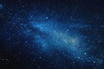 Wall Mural - starry sky background, blue night sky full of stars, glowing stars in the dark space, starry backgro
