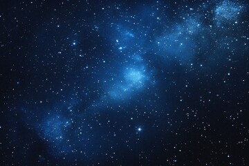 Wall Mural - starry sky background, blue night sky full of stars, glowing stars in the dark space, starry backgro