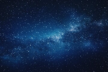 Wall Mural - starry sky background, blue night sky full of stars, glowing stars in the dark space, starry backgro
