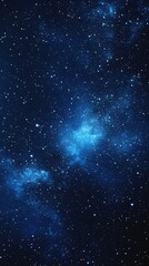 Wall Mural - starry sky background, blue night sky full of stars, glowing stars in the dark space, starry backgro